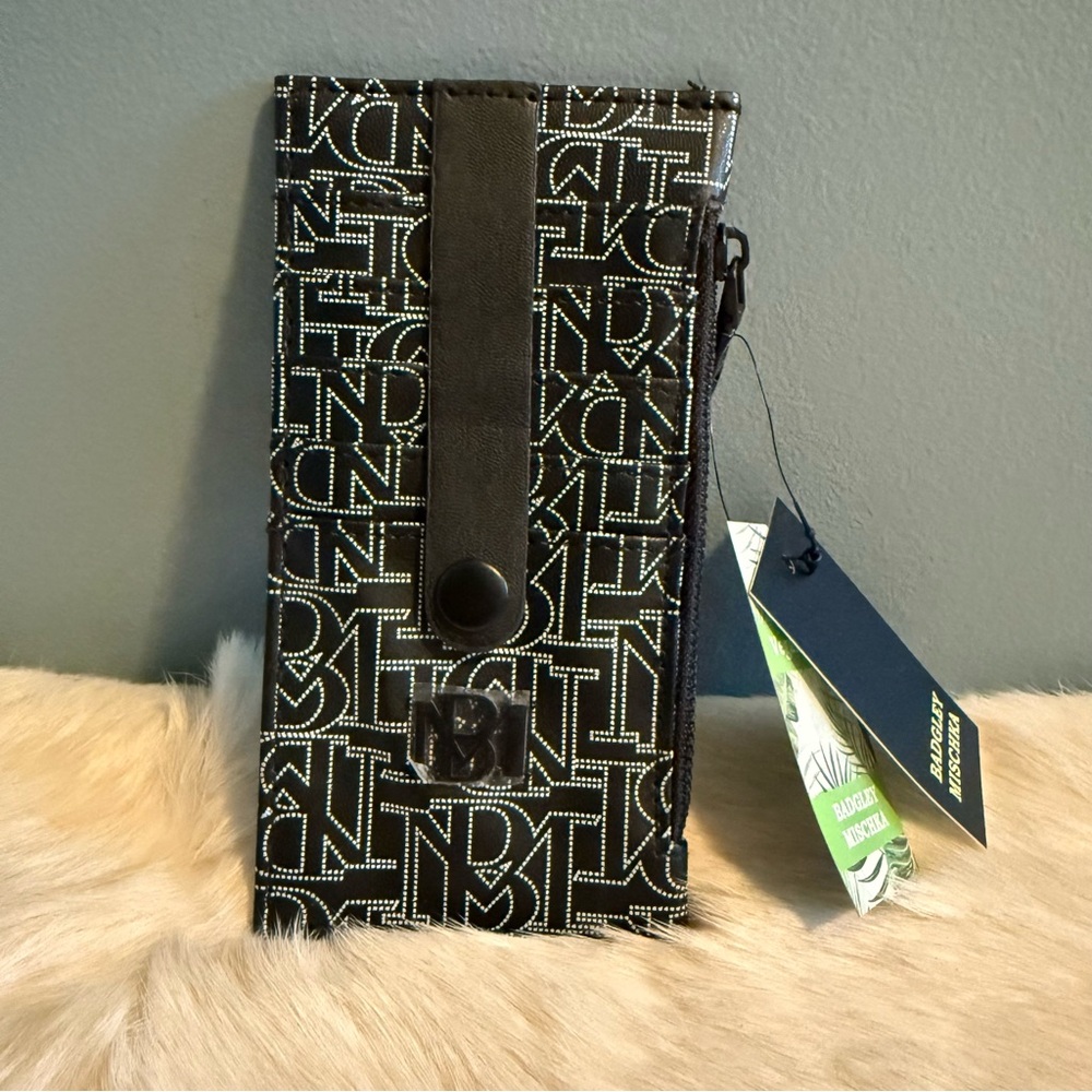 Badgley Mischka Black Vegan Leather Credit Card Holder